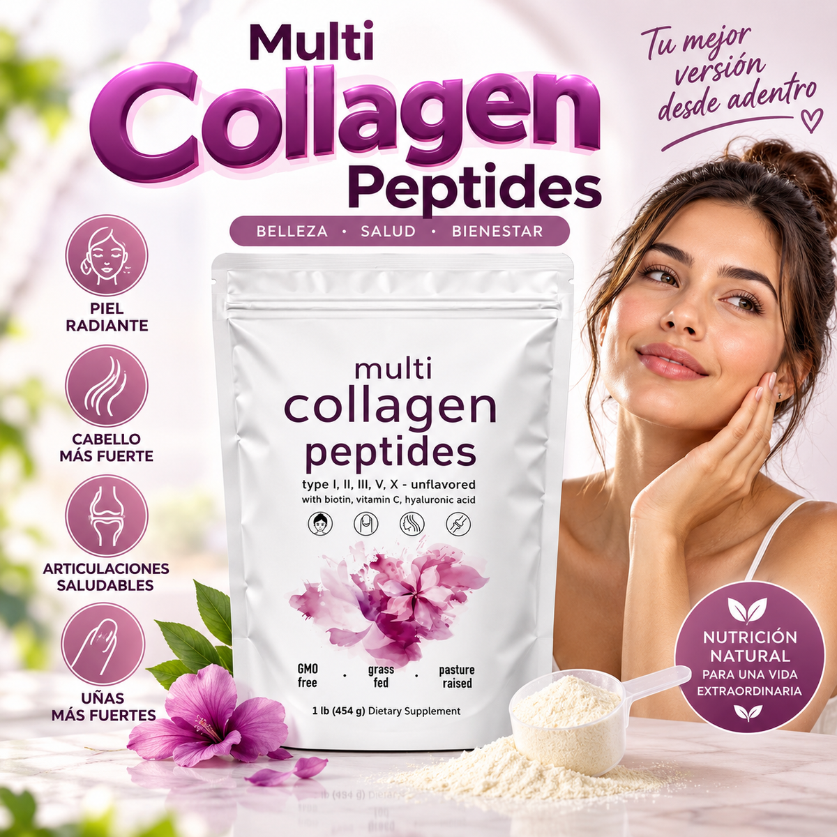MultiCollagen Peptides en polvo (454 g)