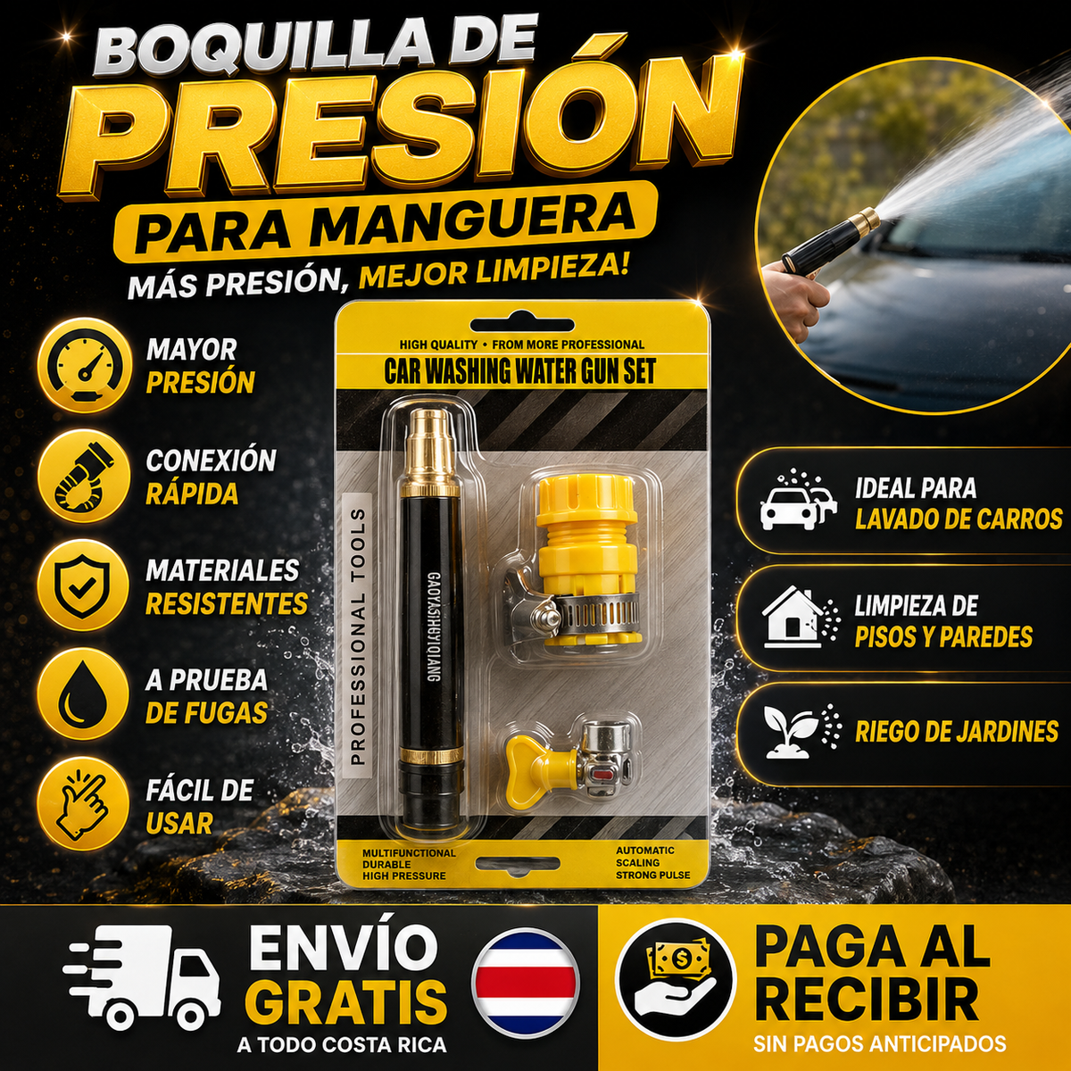 Boquilla de presión para manguera