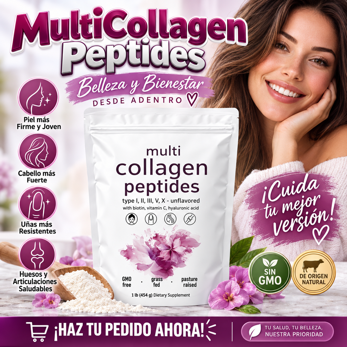 MultiCollagen Peptides en polvo (454 g)
