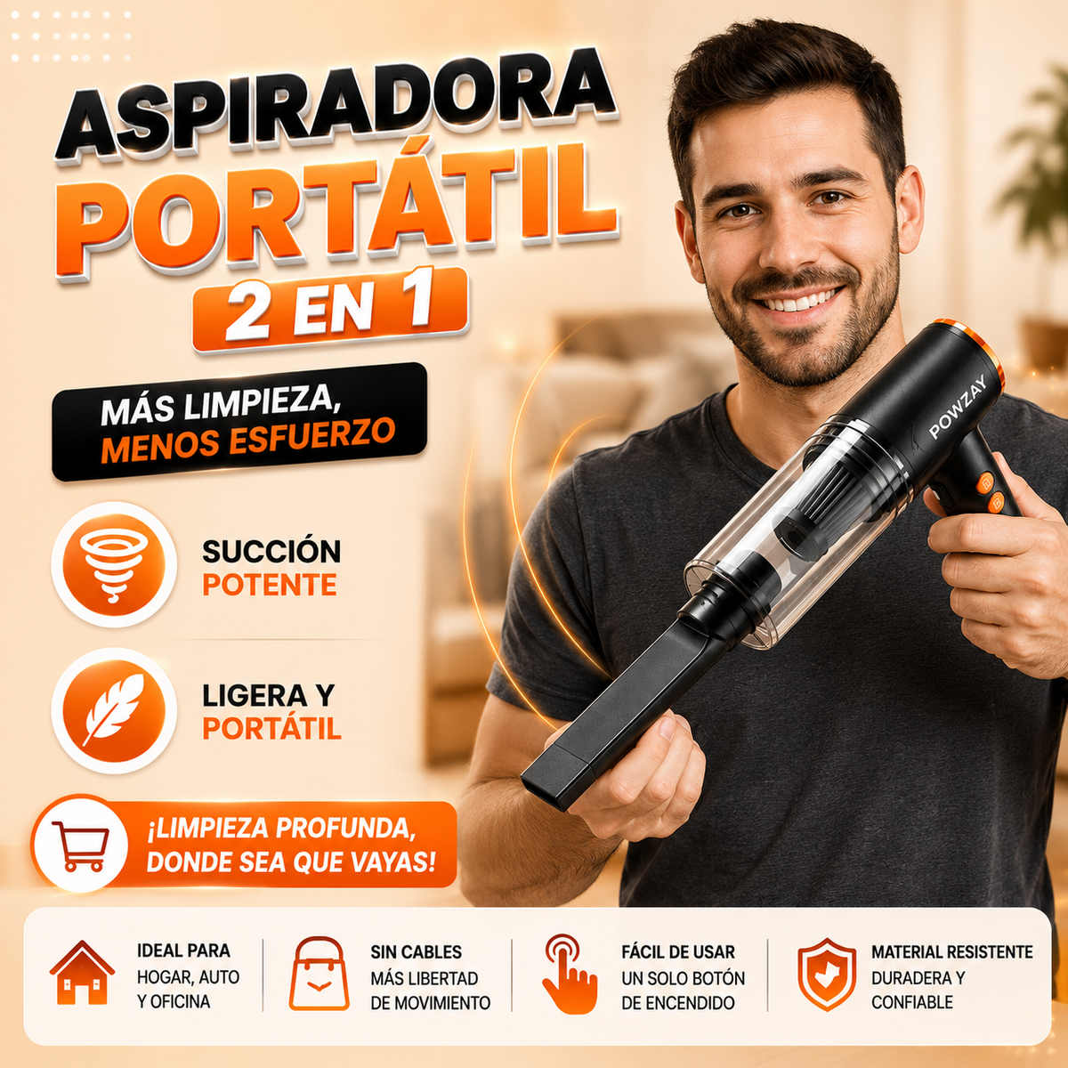 Aspiradora Portátil 2 en 1