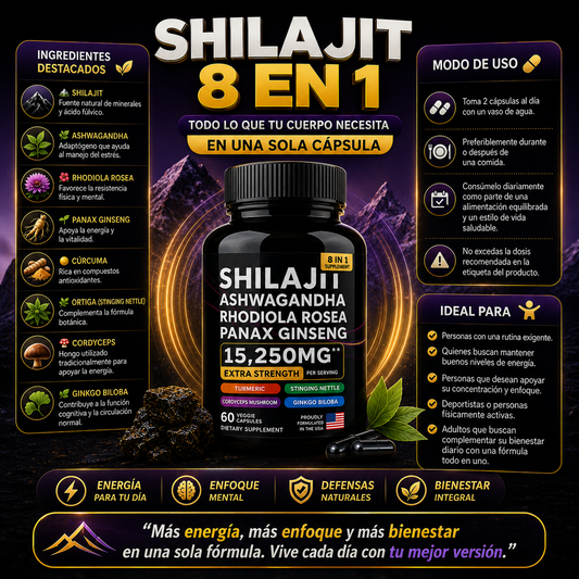 Shilajit en Capsulas 8 en 1